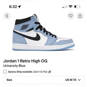 University blue Jordan